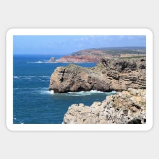 Atlantic Coastline at Cabo Sao Vicente, Portugal Sticker